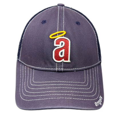 Los Angeles Angels MLB New Era Baseball Cap Blue M Mesh Cooperstown Logo Hat