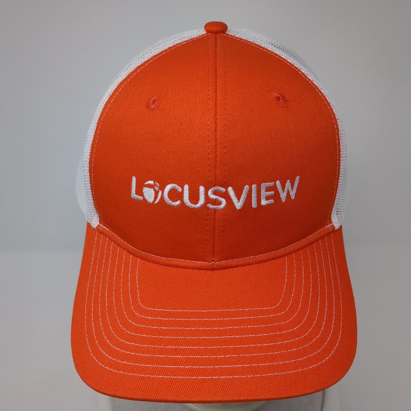 Locusview Snapback Trucker Hat Orange One Size Mesh Back Port Authority