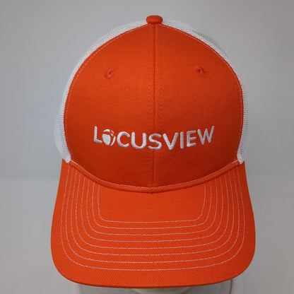 Locusview Snapback Trucker Hat Orange One Size Mesh Back Port Authority