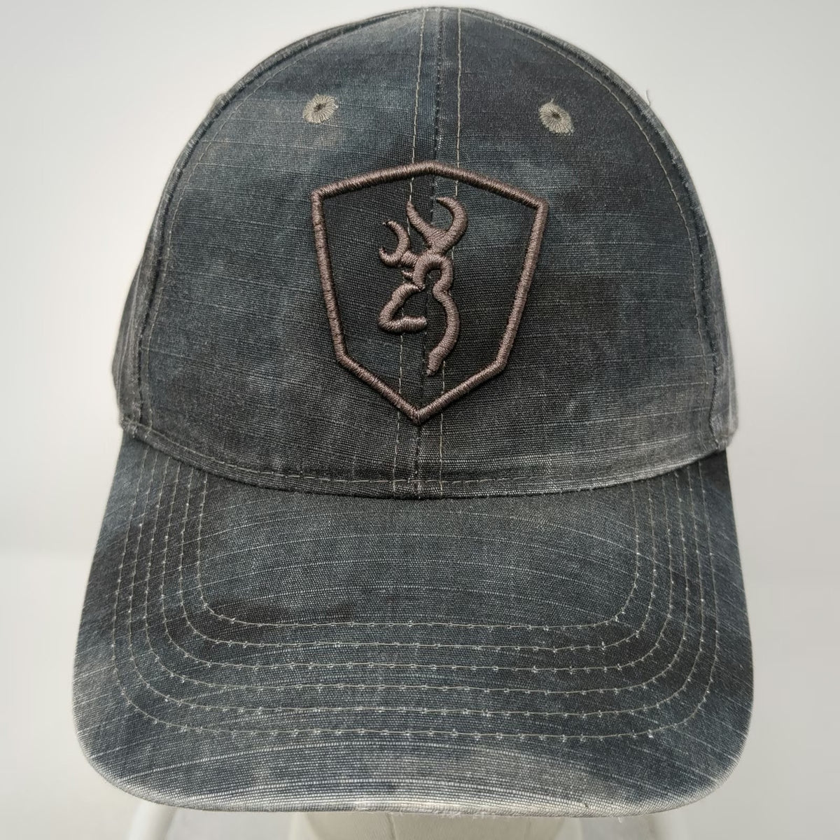 Browning Baseball Cap Gray One Size Strapback Shield Buckmark Embroidered Hat