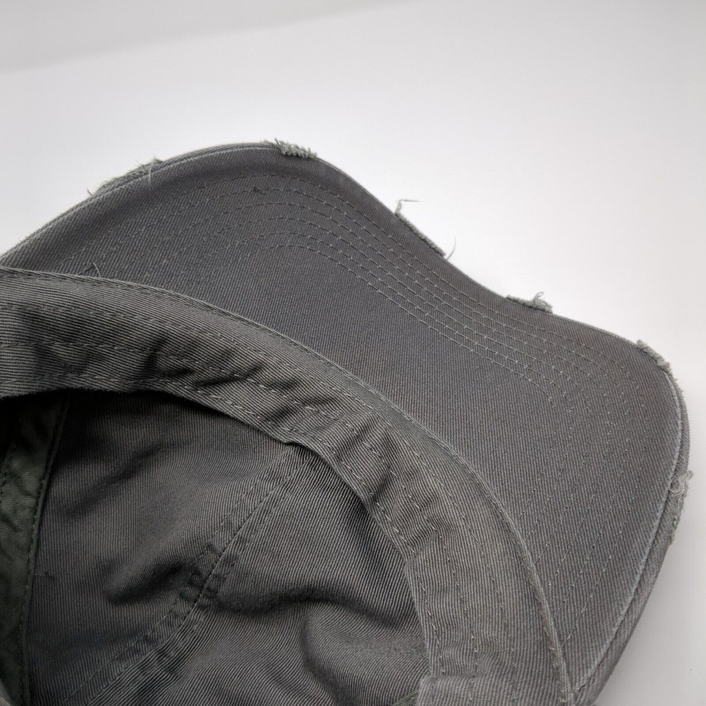 District Slideback Hat Gray One Size Solid Adjustable Blank Distressed
