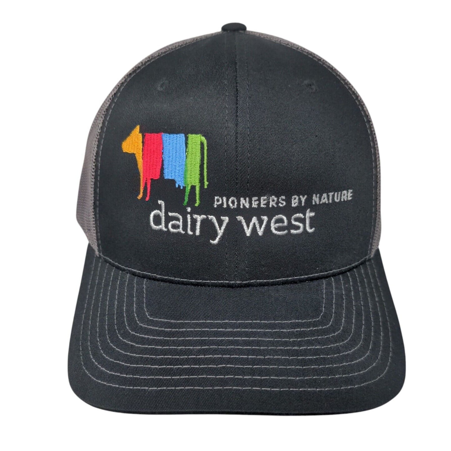 Pioneers by Nature Dairy West Snapback Trucker Hat Black One Size Richardson