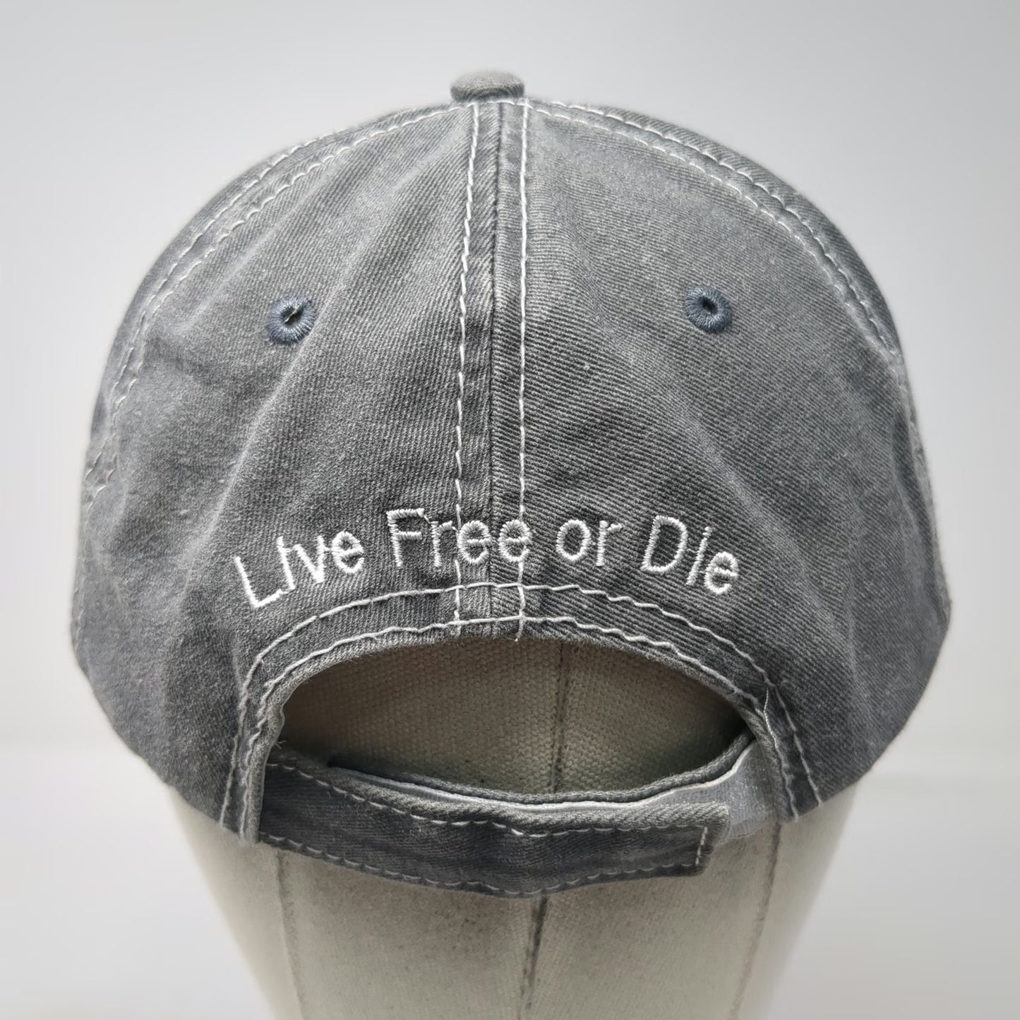New Hampshire State Live Free or Die Gray Baseball Cap One Size Strapback Hat