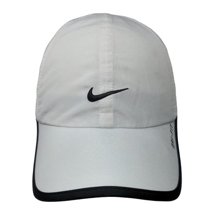 Nike Dri-Fit Strapback Hat White OSFM Adjustable Embroidered Featherlight