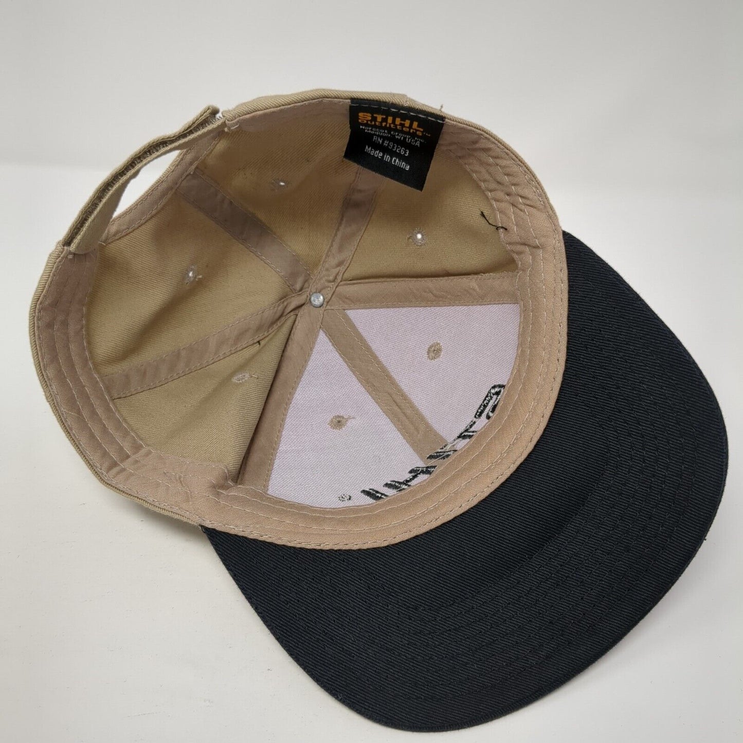 Stihl Strapback Hat Tan One Size Adjustable Colorblock Embroidered