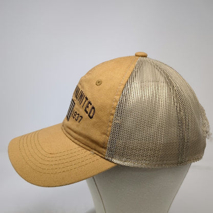 Ducks Unlimited Trucker Hat Brown One Size Mesh Snapback Embroidered Flag