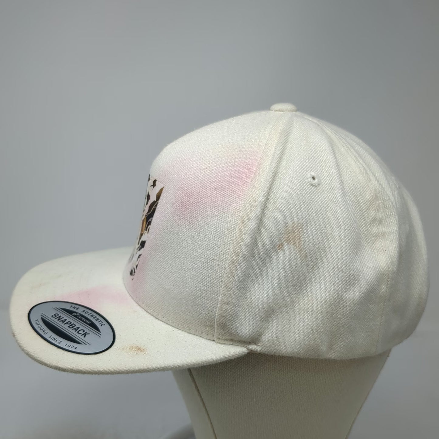 Yupoong 5 Panel White One Size Luffy Gear 5 Anime One Piece Green Underbrim Hat