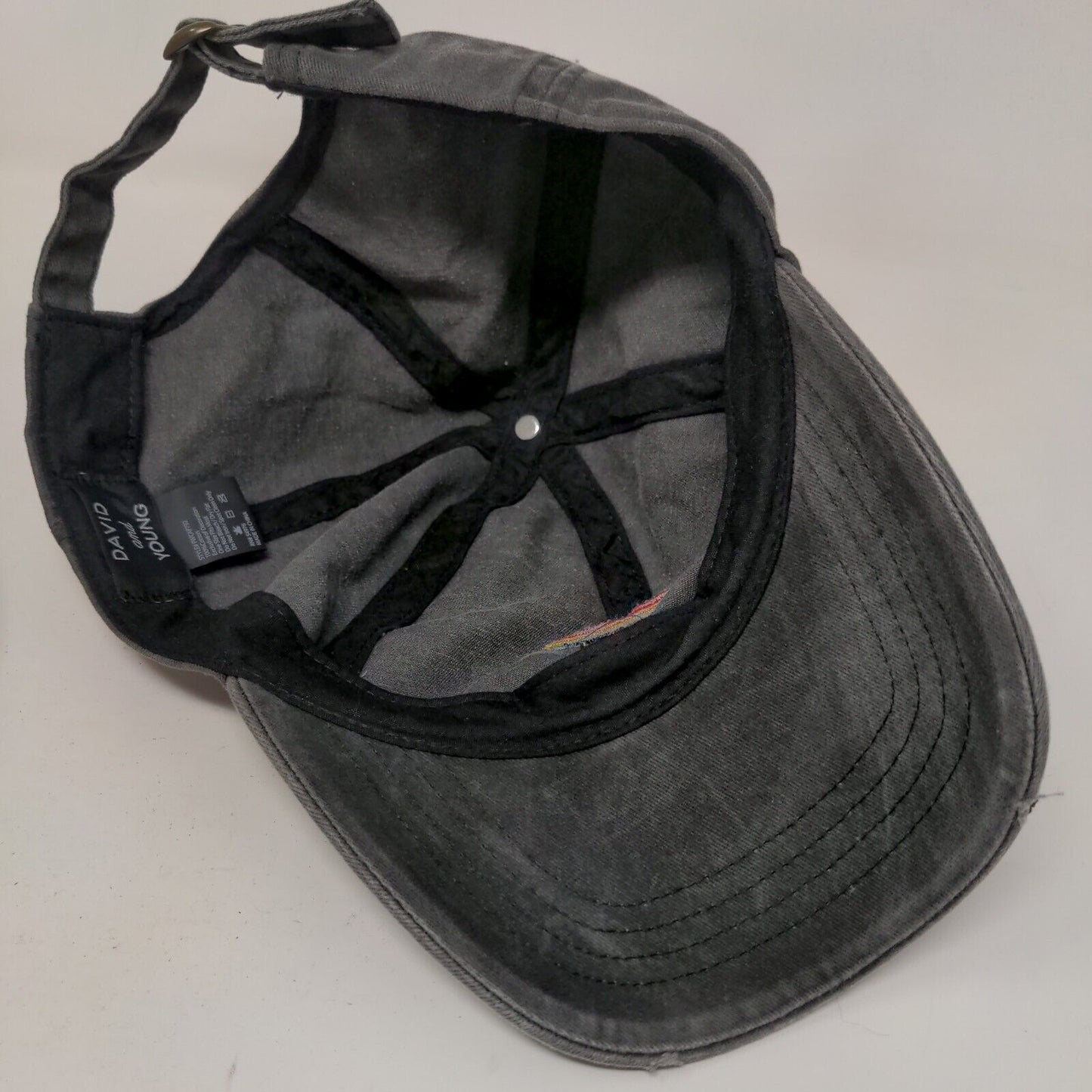 Pride Rainbow Heart Slideback Hat Gray OSFM Embroidered David And Young
