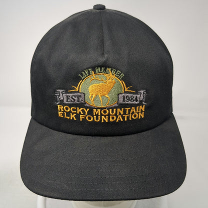 Rocky Mountain Elk Foundation 5 Panel Black One Size Life Member Elk USA Hat