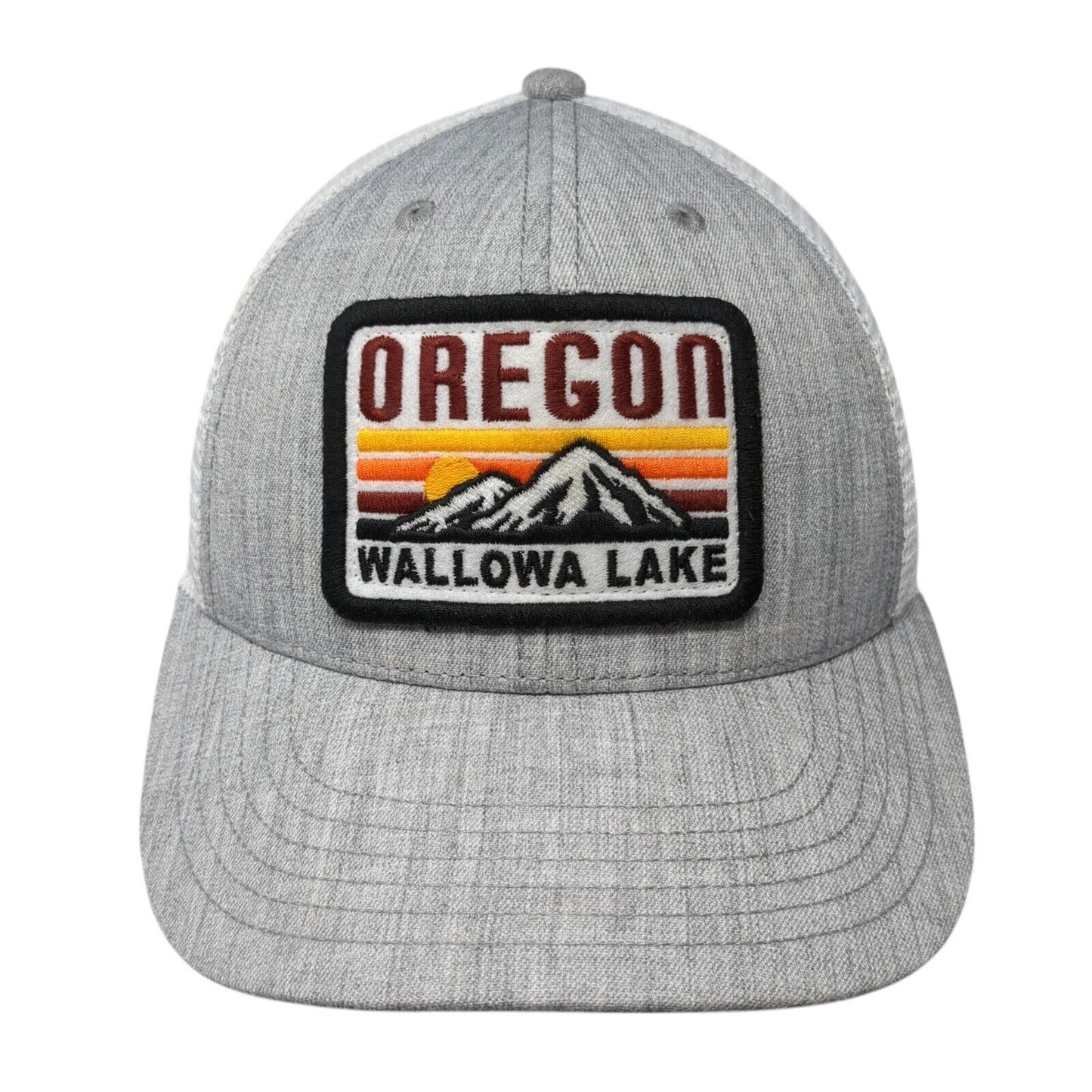 Oregon Wallowa Lake Snapback Trucker Hat Gray OS Adjustable Mesh Back Legacy