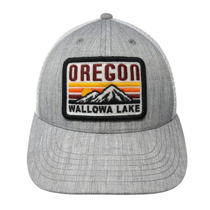 Oregon Wallowa Lake Snapback Trucker Hat Gray OS Adjustable Mesh Back Legacy