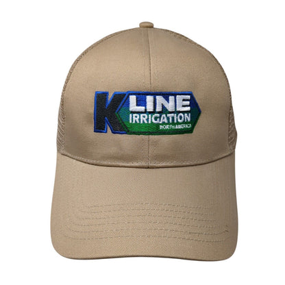 K Line Irrigation For America Snapback Trucker Hat Tan OS Adjustable Mesh Back
