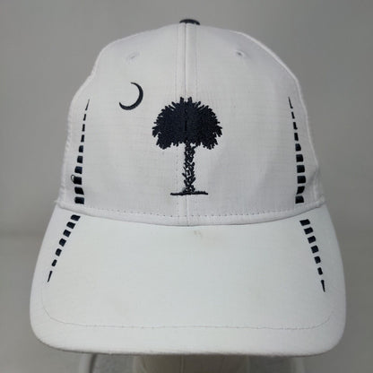 South Carolina The Palmetto State Strapback Golf Hat White One Size Embroidered