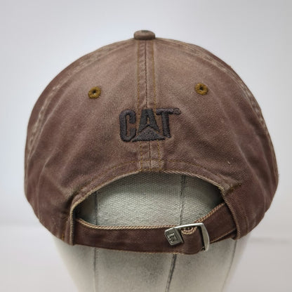 Caterpillar Baseball Cap Brown One Size Slideback Frayed Edge Dirt Slogan Hat