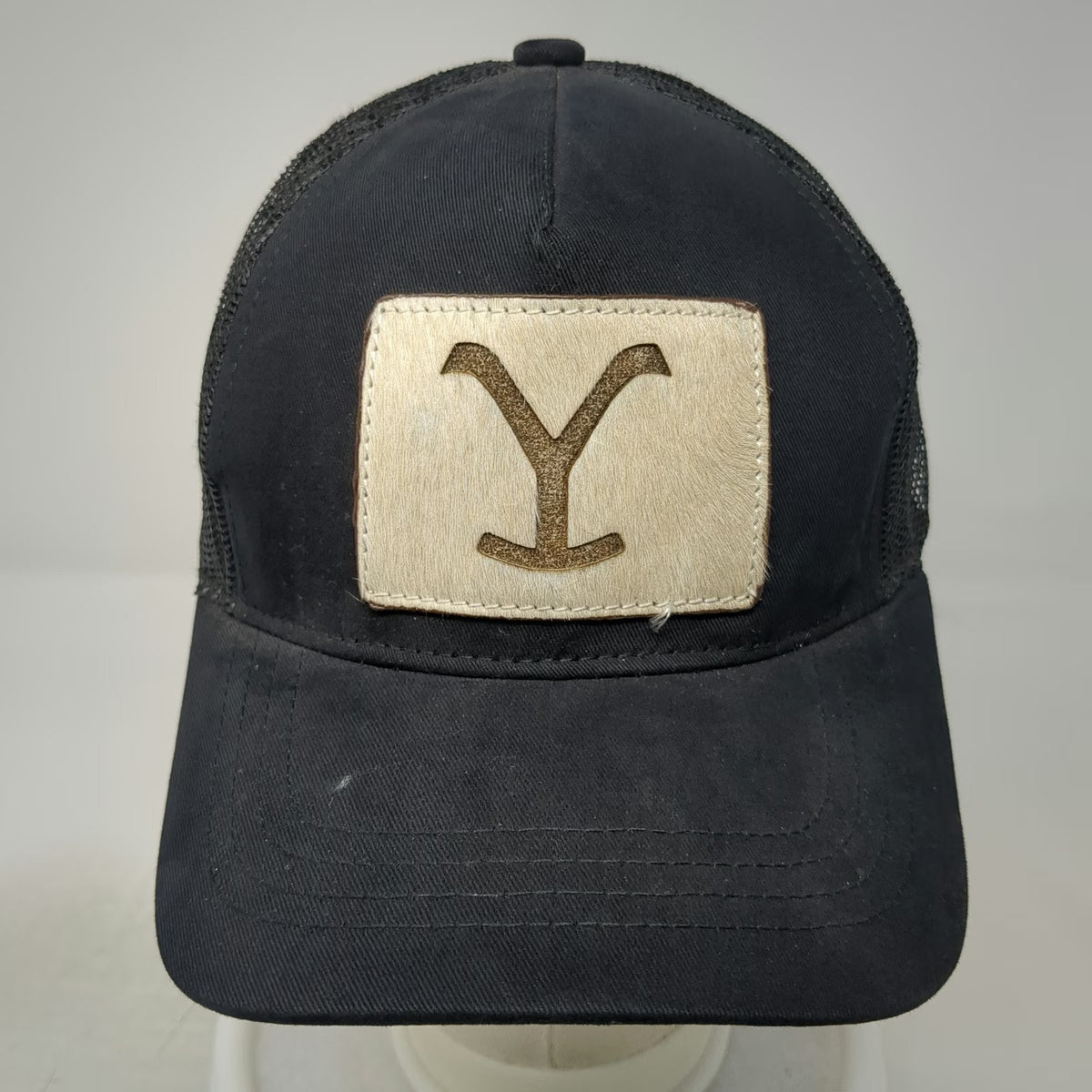 Showman Trucker Black One Size Yellowstone Y Brand Mesh Ponytail Western Hat