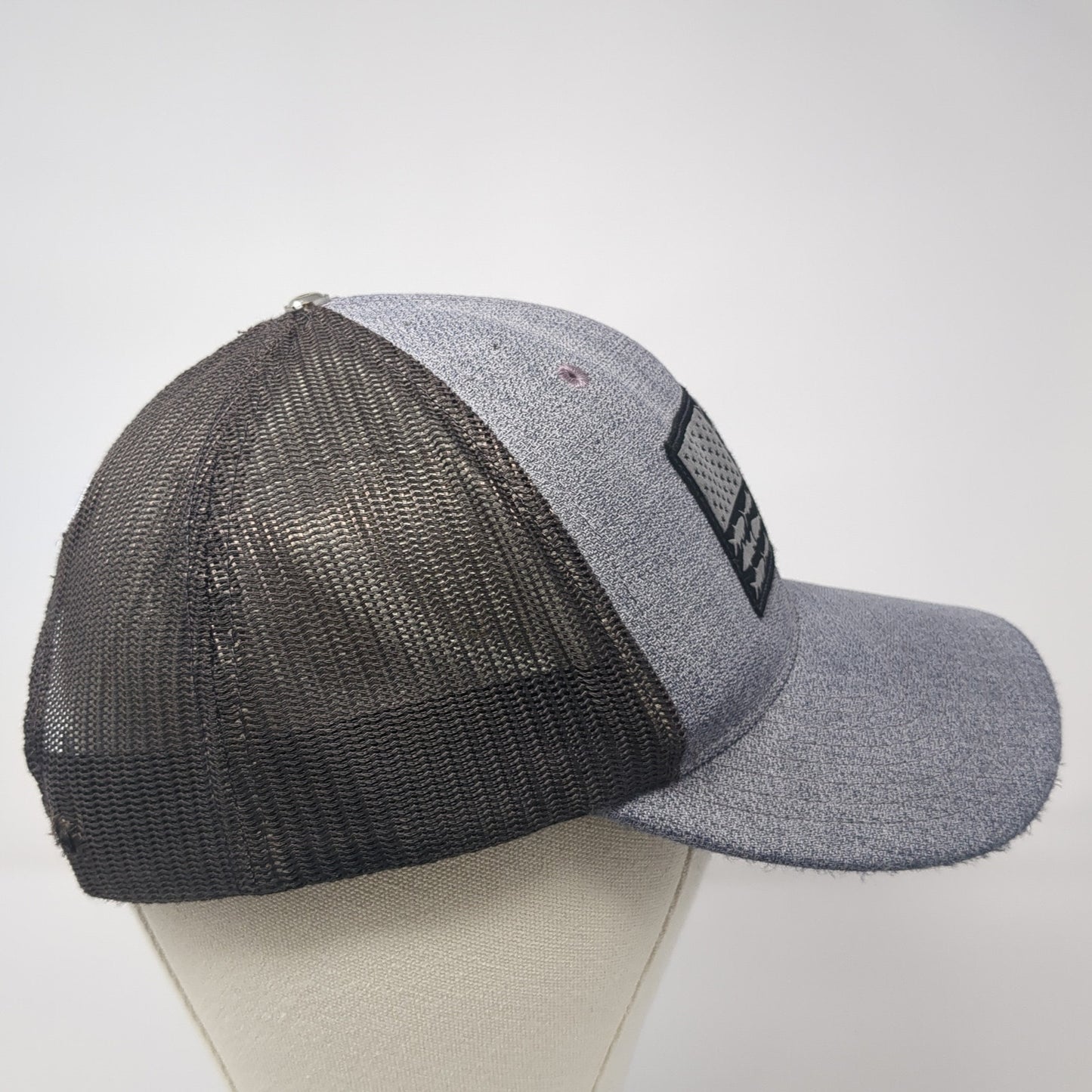 Columbia PFG Snapback Trucker Hat Gray One Size Fish Flag Mesh Back