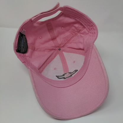 Chevrolet Strapback Hat Pink One Size Adjustable Embroidered Hot Rods