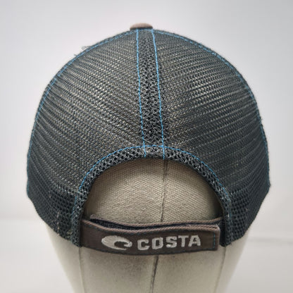 Costa Baseball Cap Gray One Size Mesh Strapback Skeleton Fish Patch hat Contrast