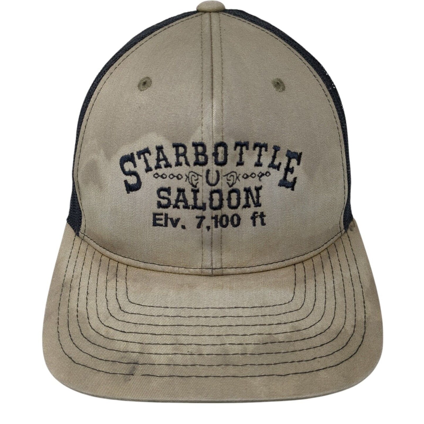 Starbottle Saloon Elv. 7,100 Ft Trucker Hat Tan One Size Mesh Back