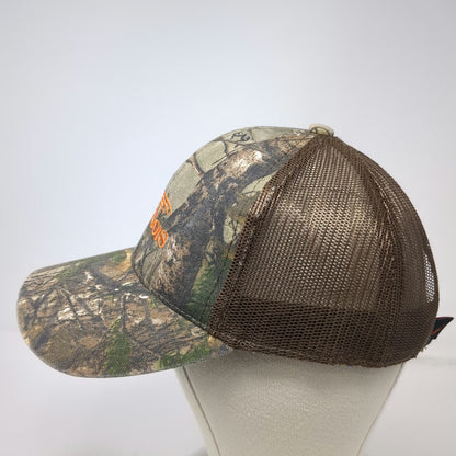 Port Authority Baseball Cap Brown One Size Camo Mesh Back Embroidered Logo Hat