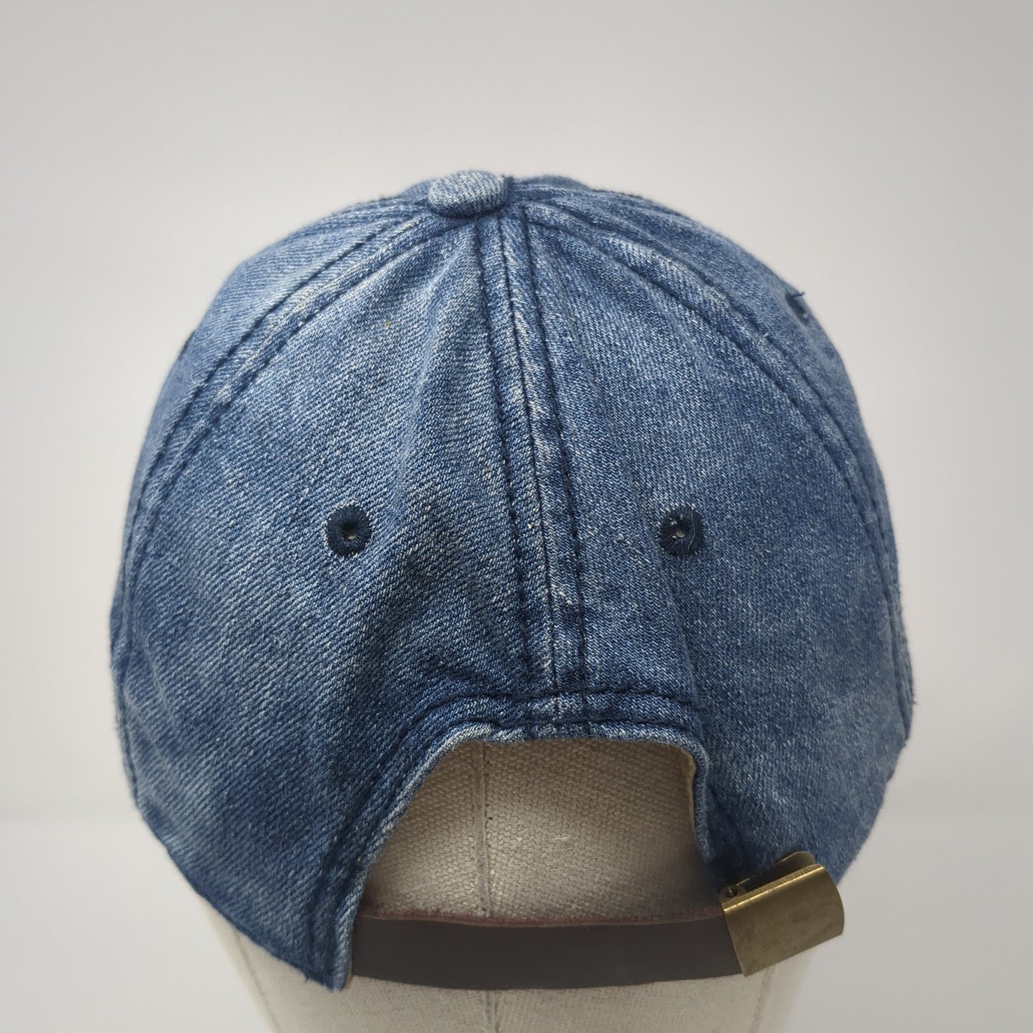 Unbranded Slideback Baseball Cap Blue One Size Adjustable 6 Panel Denim Blank