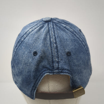 Unbranded Slideback Baseball Cap Blue One Size Adjustable 6 Panel Denim Blank