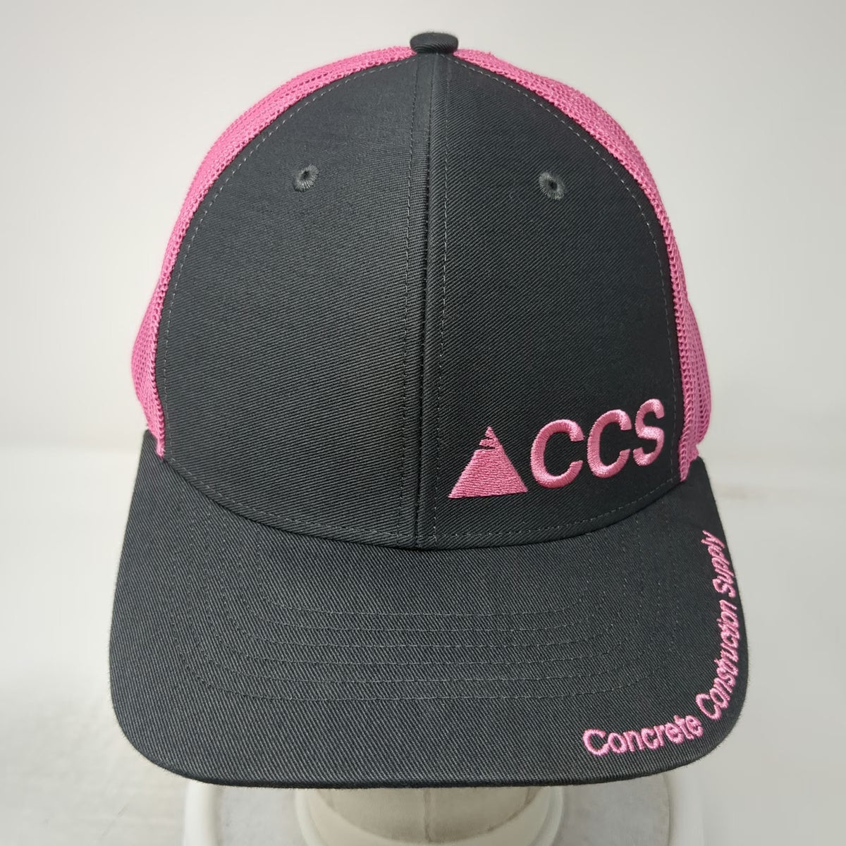 Richardson Trucker Hat Black Pink One Size Mesh Snapback CCS Concrete Supply