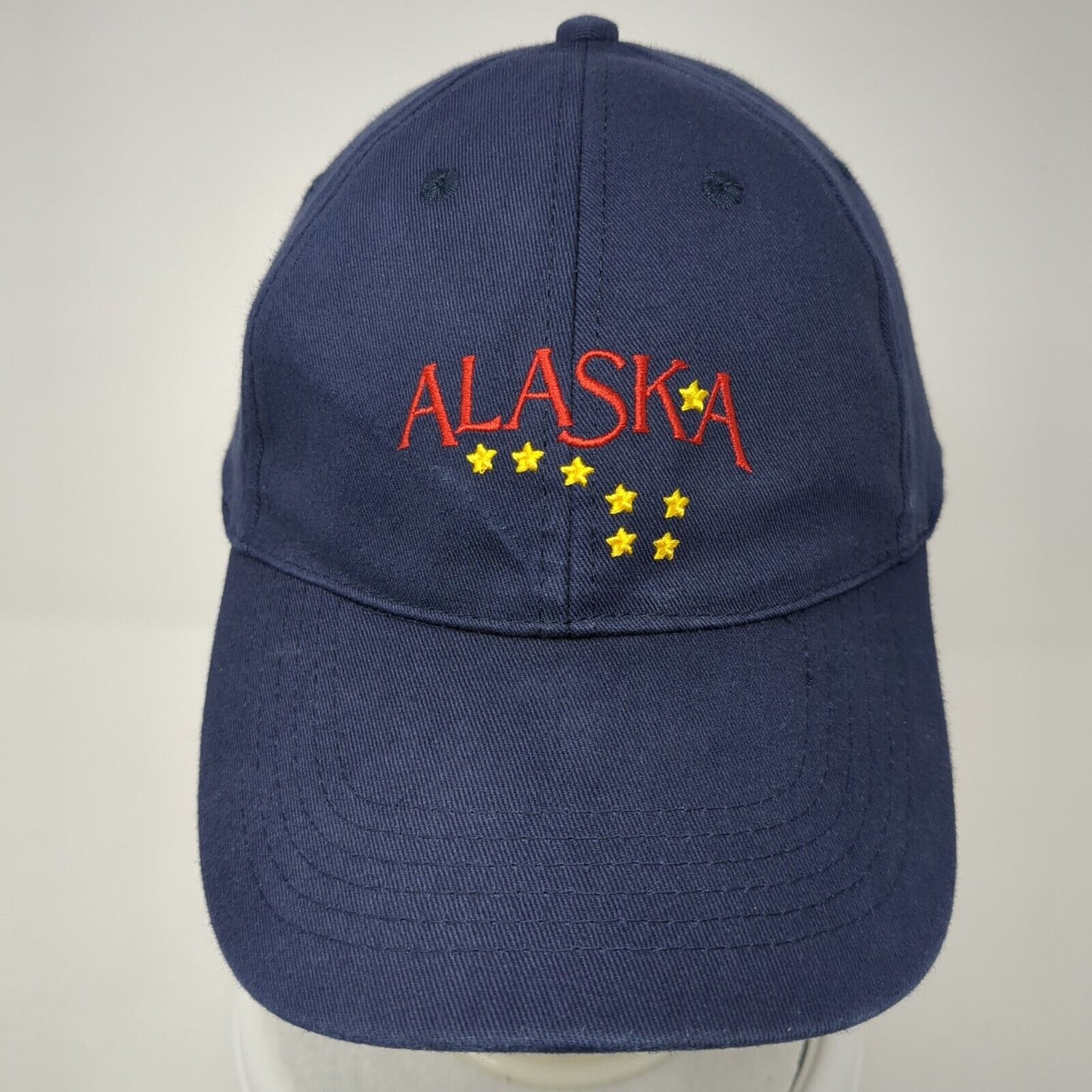 Alaska Strapback Hat Blue OS Adjustable Embroidered Patriotic Arctic Circle