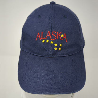 Alaska Strapback Hat Blue OS Adjustable Embroidered Patriotic Arctic Circle