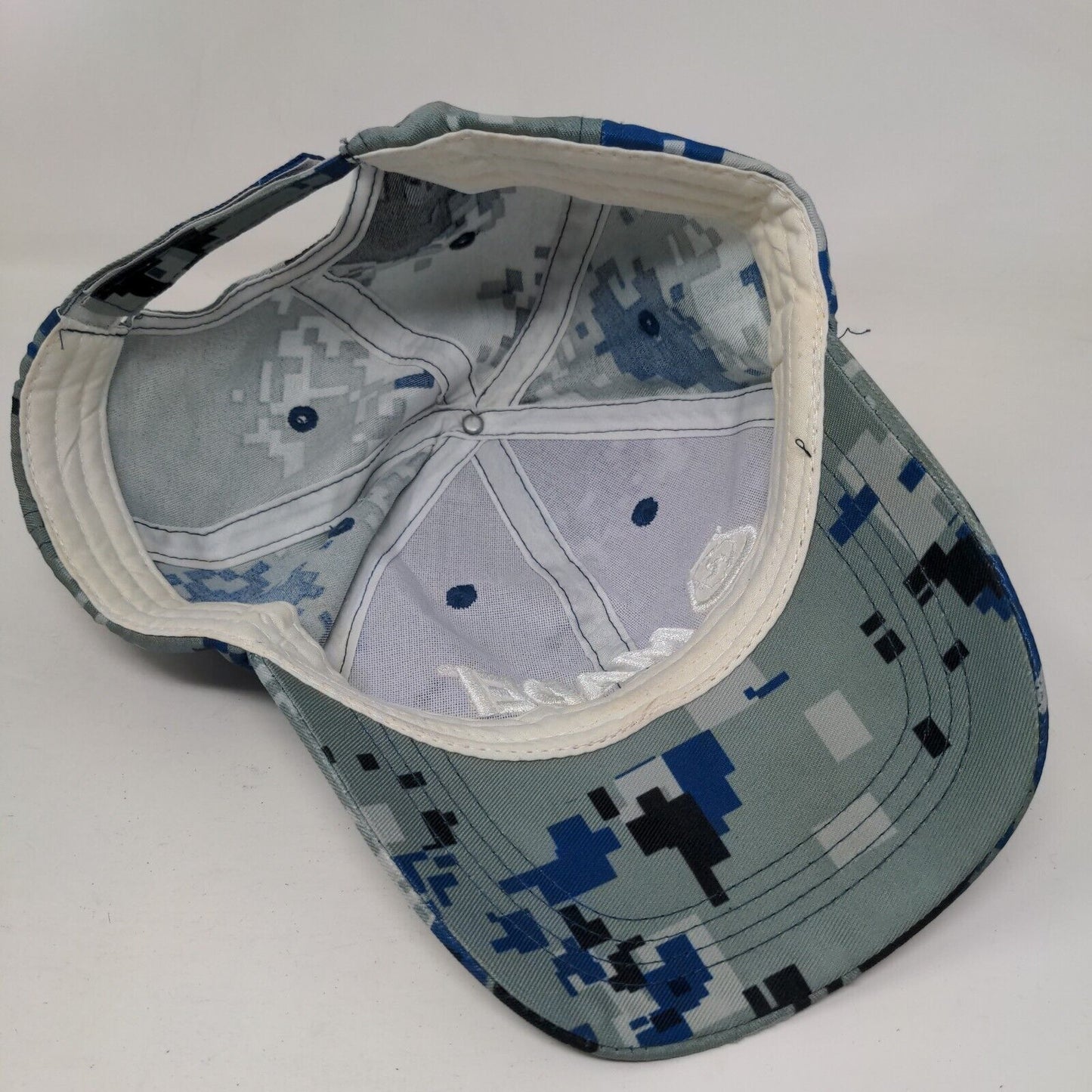 MAPEI Strapback Hat Blue Digital Camo One Size Embroidered Adjustable