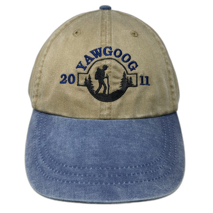 Yawgoog Hiker 2011 Baseball Cap Beige Blue One Size Slideback Embroidered Hat