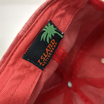 Island Activewear Baseball Cap Red One Size Hat St. Maarten Fish Turtle Lizard