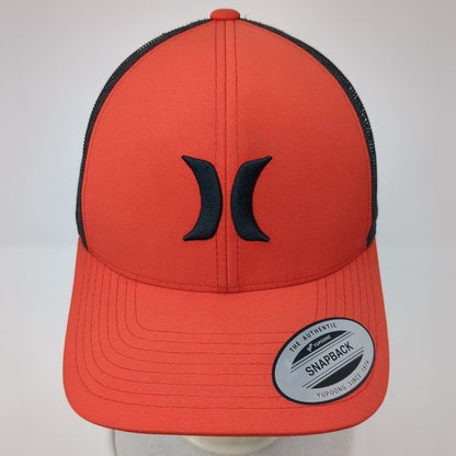 Hurley Snapback Trucker Hat Red One Size Adjustable Mesh Back Classics Yupoong