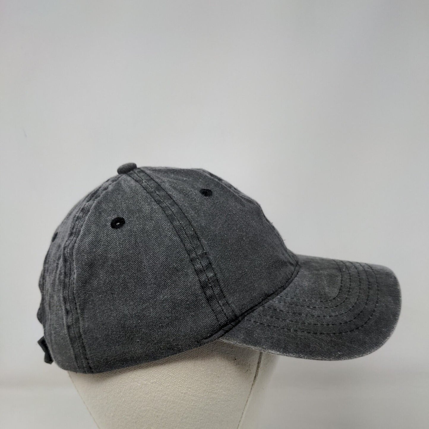 Unbranded Strapback Hat Gray OSFM Adjustable Vent Holes Blank Solid