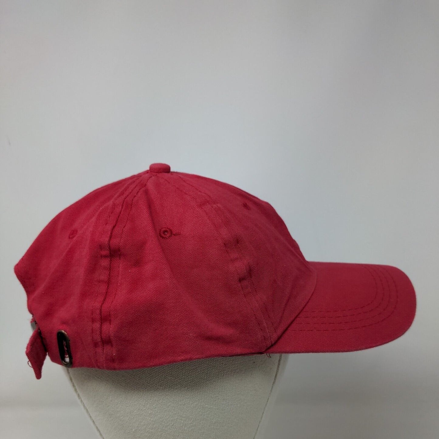 Unbranded Slideback Hat Red OSFA Adjustable Vented Holes 6 Panel Blank