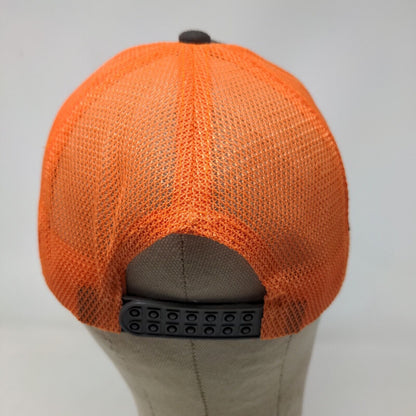 Franklin Equipment Mens Snapback Mesh Back Hat Gray Orange Size OSFM Embroidered