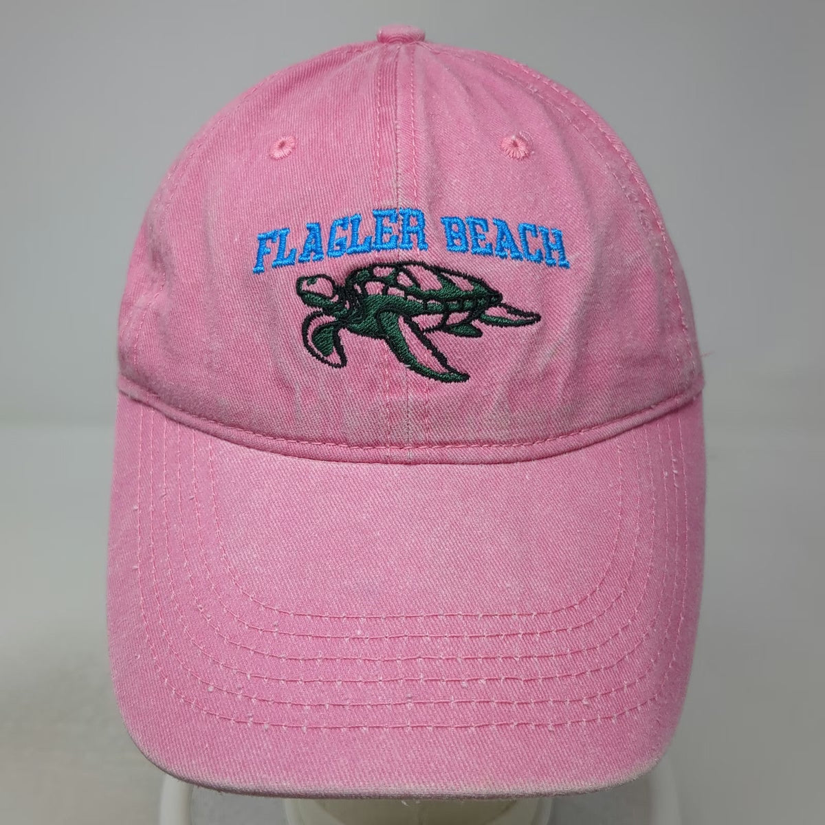 Ben Kaufman Pink Baseball Cap One Size Flagler Beach Sea Turtle Strapback Hat