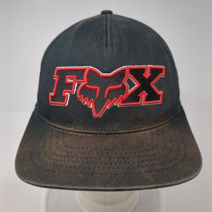 FOX Fitted Baseball Cap Black XL Lightweight Embroidered 6 Panel Flexfit