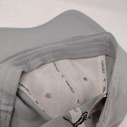 PUMA Golf Strapback Hat Gray OSFA Adjustable Solid 6 Panel Vent Holes