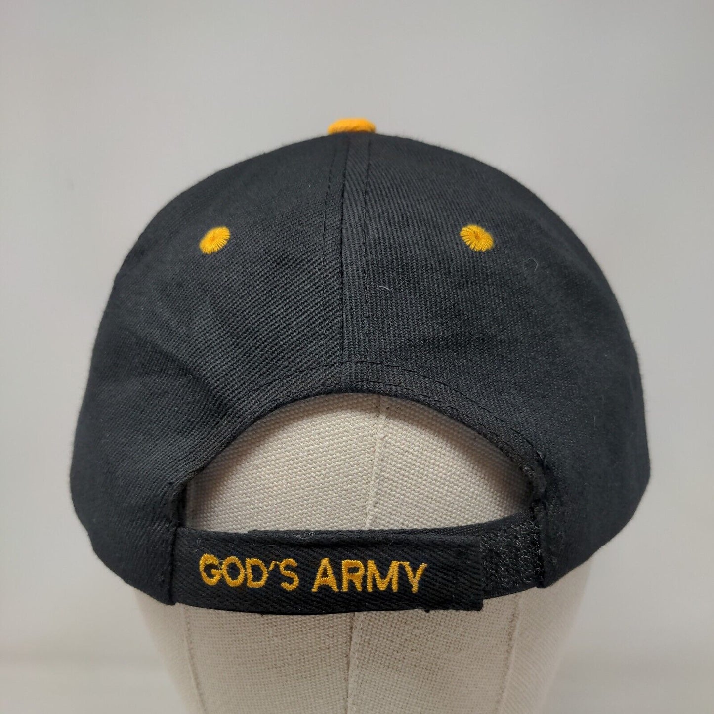 God's Army Strapback Hat Black OSFM Embroidered KYS Design 6 Panel