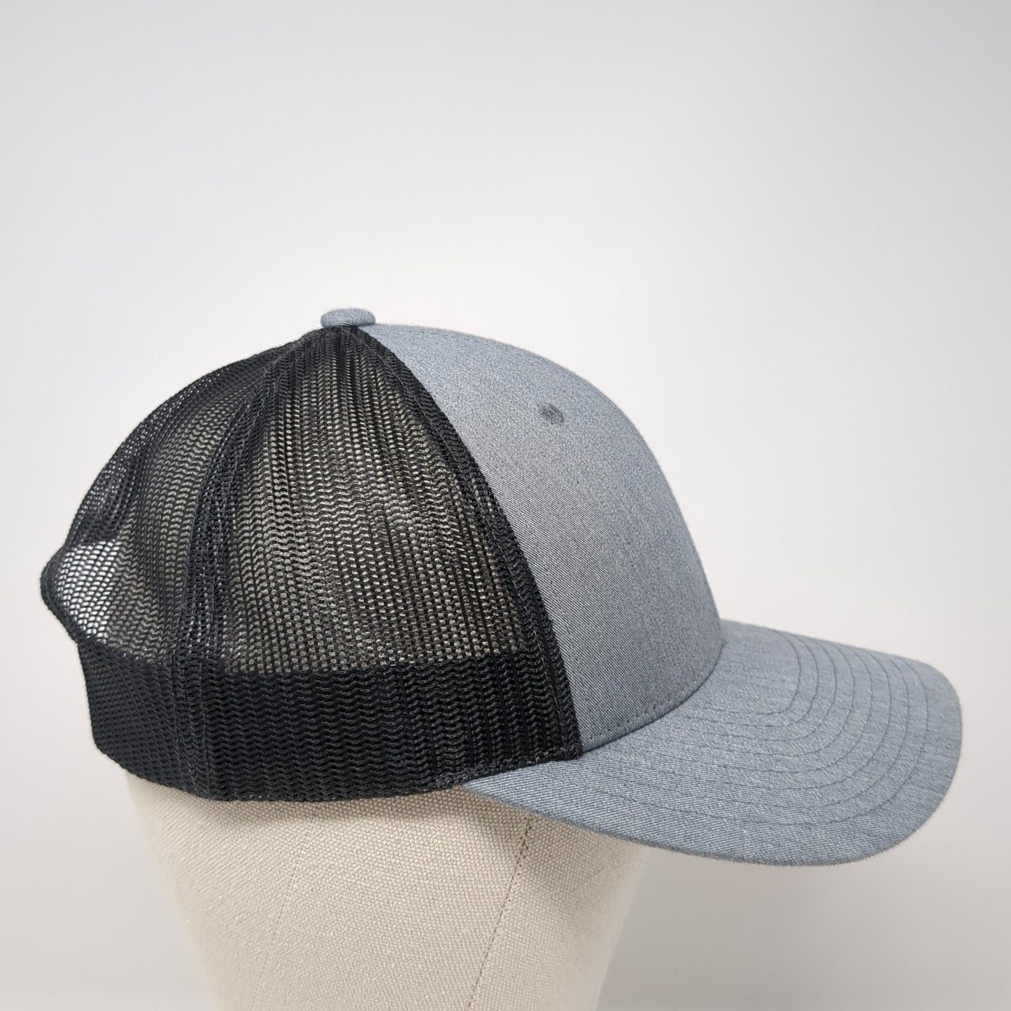 Richardson Snapback Mesh Back Trucker Hat Gray Small Embroidered Logo