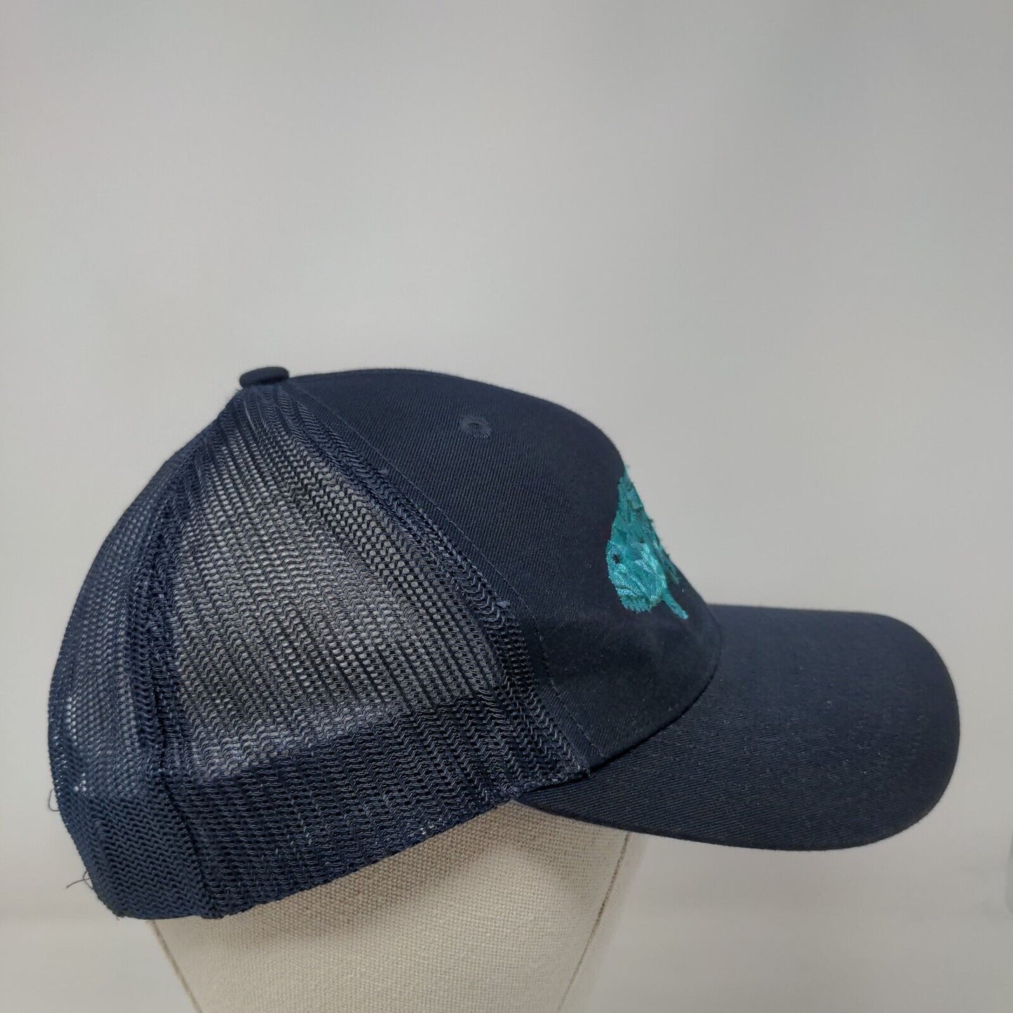 Toadfish Snapback Trucker Hat Blue One Size Embroidered Mesh Back Richardson