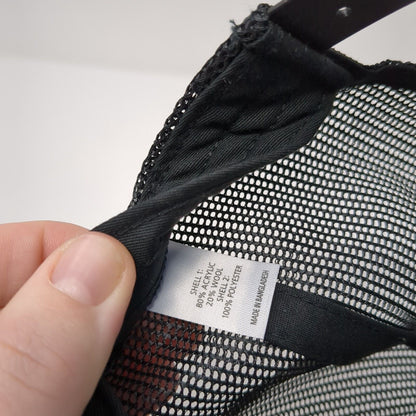 Tonaquint Leather Patch Snapback Trucker Hat Gray One Size Mesh Back