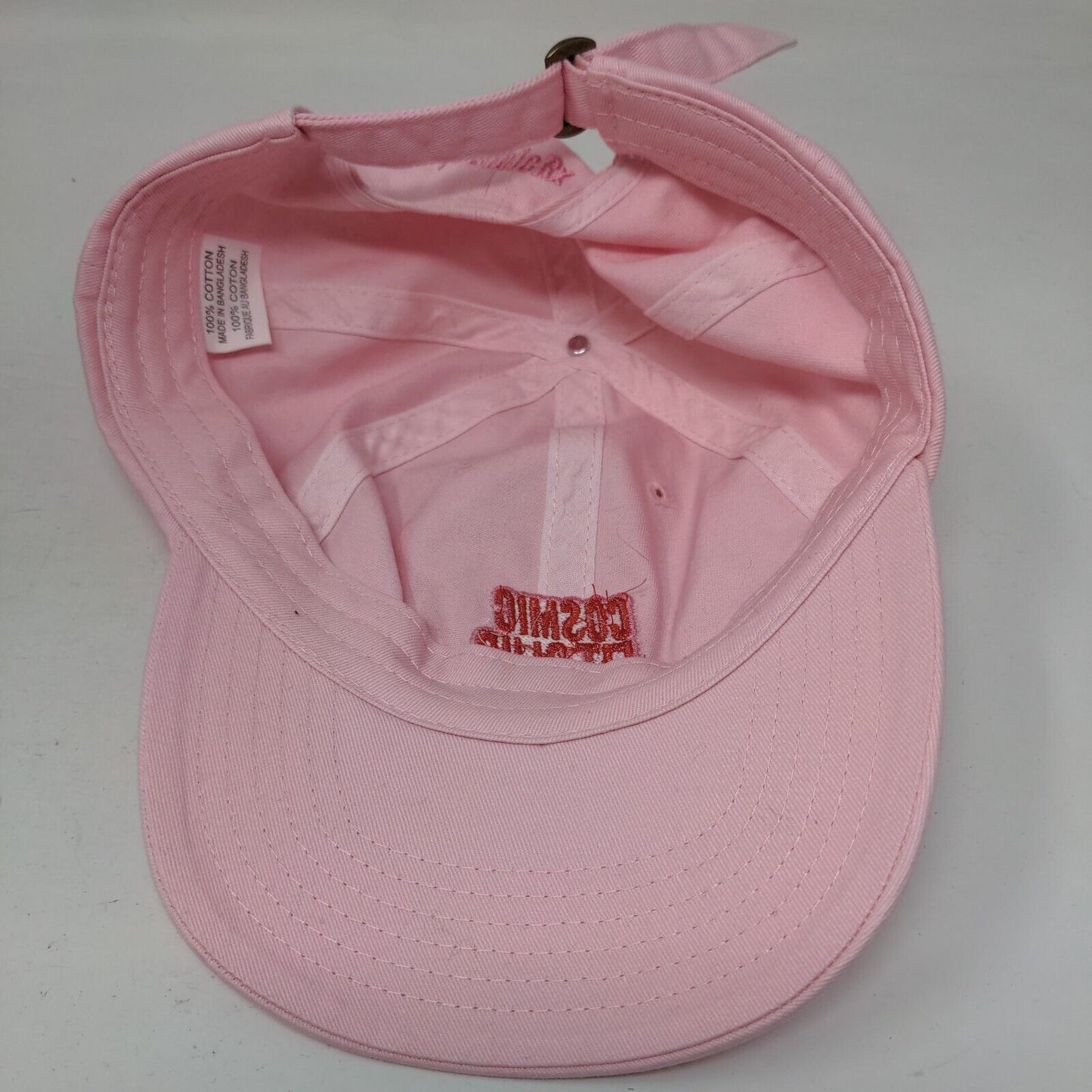 Cosmic Fit Club Slideback Hat Pink One Size Adjustable Embroidered 6 Panel