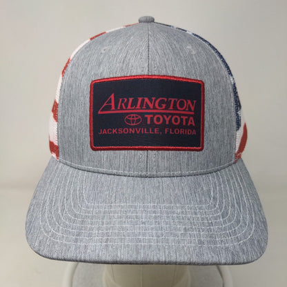 Arlington Toyota Snapback Mesh Back Trucker Hat Multi One Size American Flag