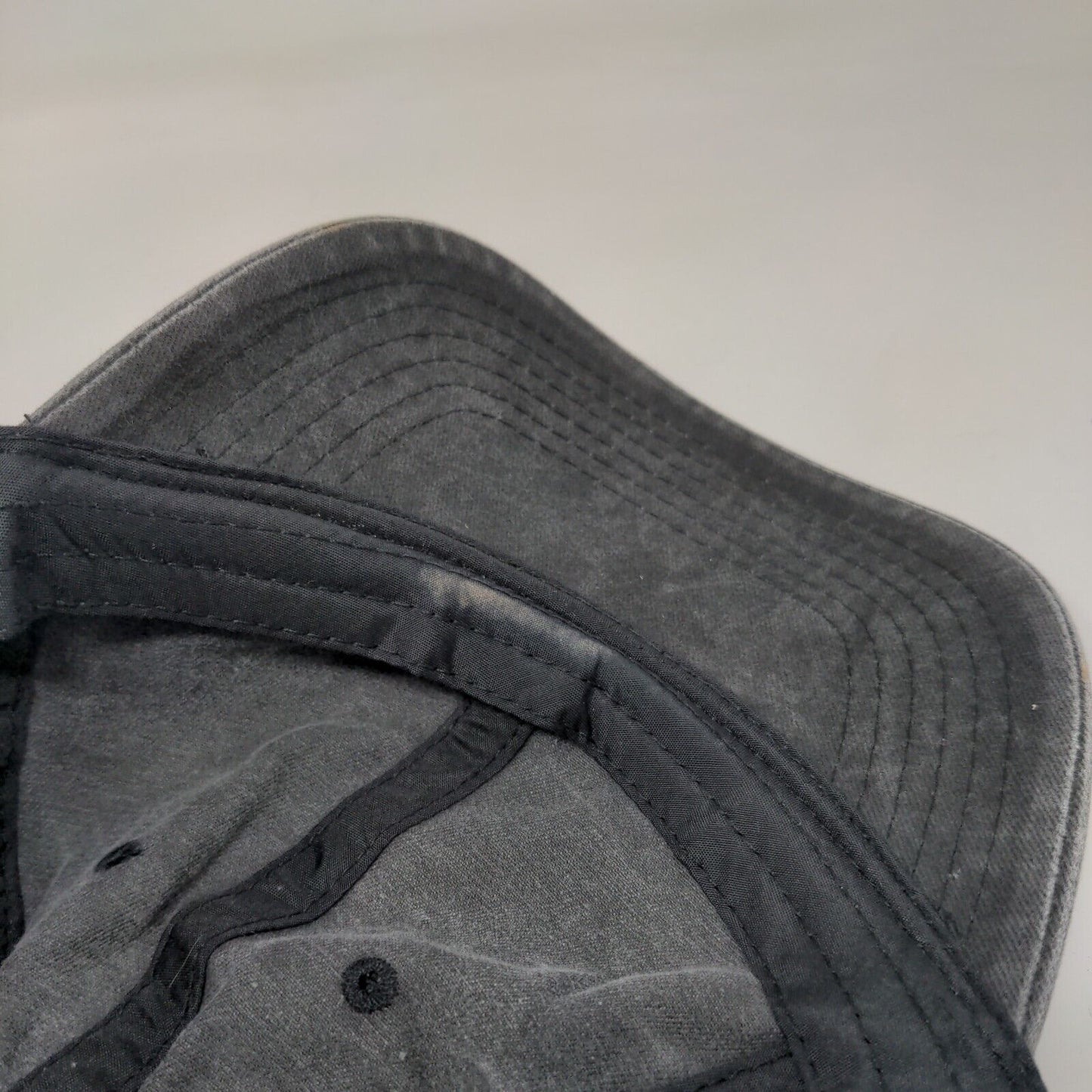 Unbranded Slideback Hat Gray One Size Adjustable Vented Holes 6 Panel Blank