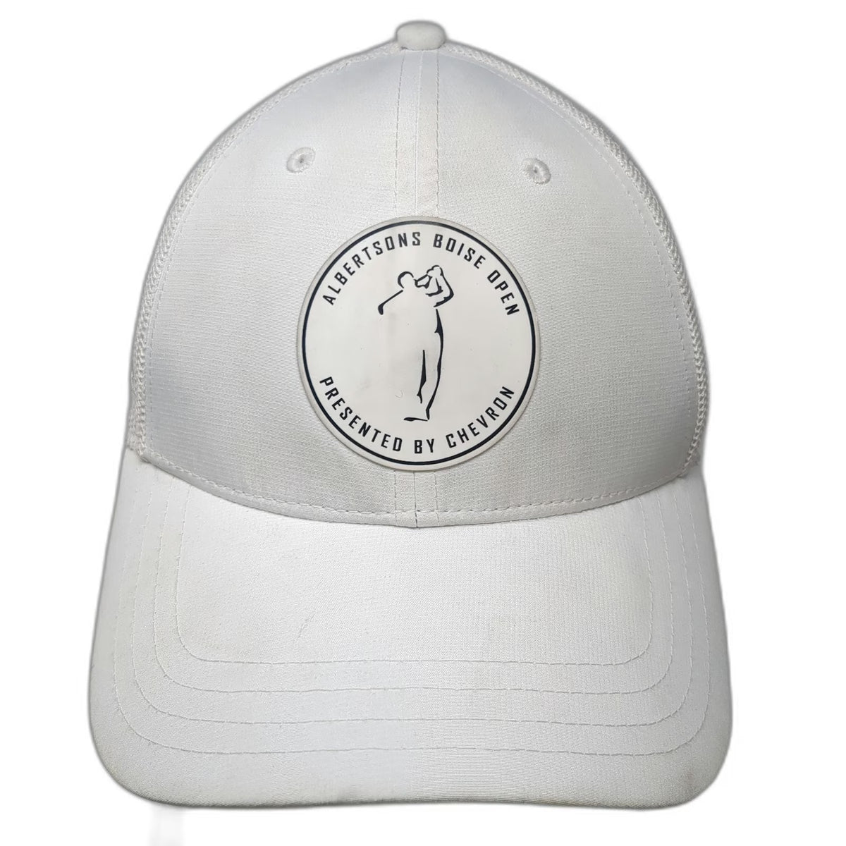 Pukka Baseball Cap White One Size Albertsons Boise Open Golf Mesh Slideback Hat