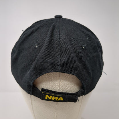 NRA USA Flag Strapback Hat Black One Size Adjustable Embroidered 6 Panel