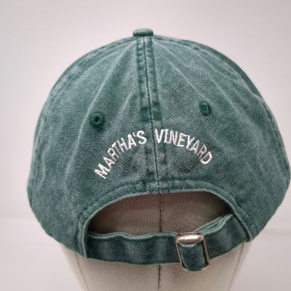 KC Caps Martha's Vineyard MHV Baseball Cap Green One Size Slideback Hat Cotton