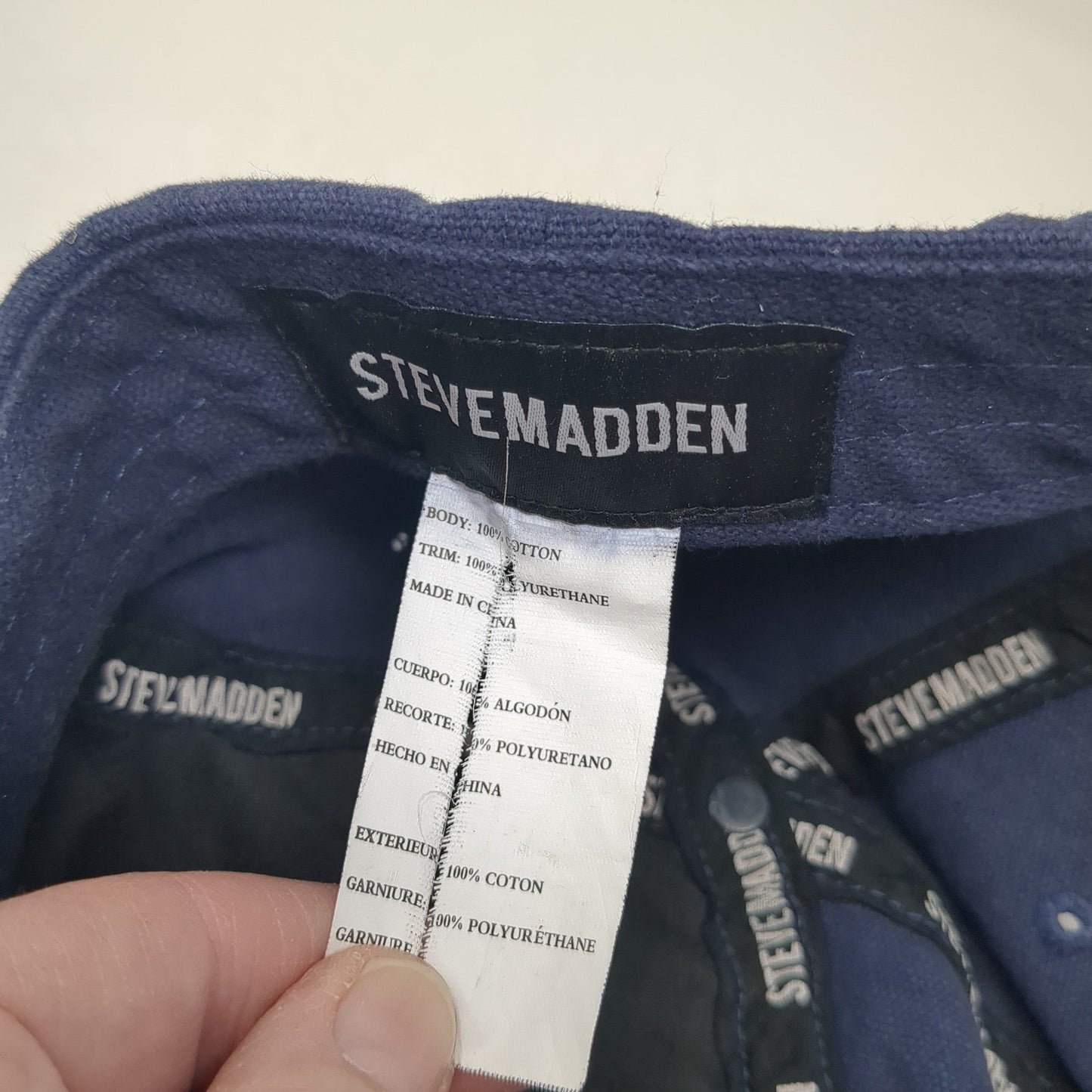 LA Slideback Hat Blue One Size Adjustable Embroidered 6 Panel Steve Madden